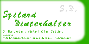 szilard winterhalter business card