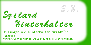 szilard winterhalter business card
